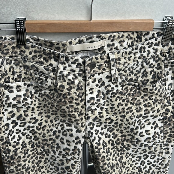 Rich & Skinny Leopard Animal Print Skinny Jeans Mid Rise Size 27 - Picture 9 of 16